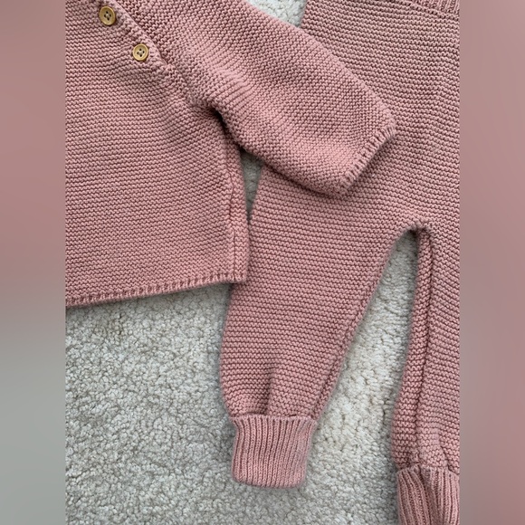 Little Co. Size 6 Months Sweater and Joggers Knit Set in Dusty Rose Mauve - Picture 5 of 5